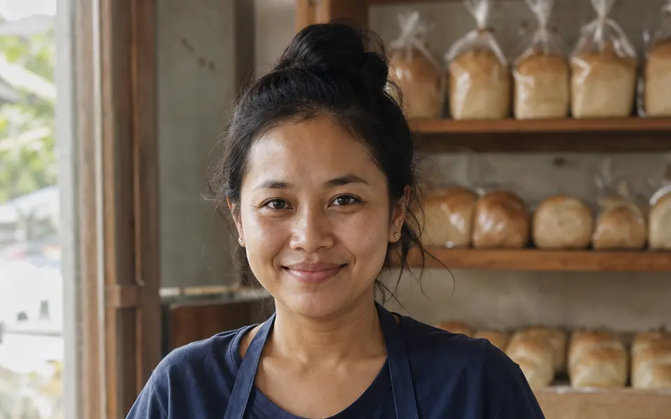 Suasana usaha bakery lokal Indonesia