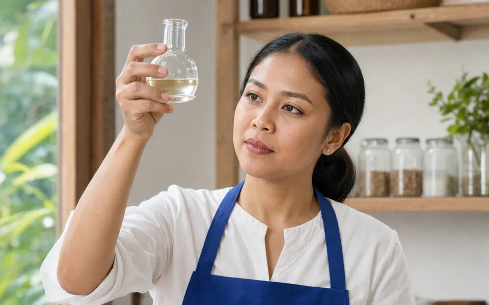 Suasana usaha perawatan alami lokal